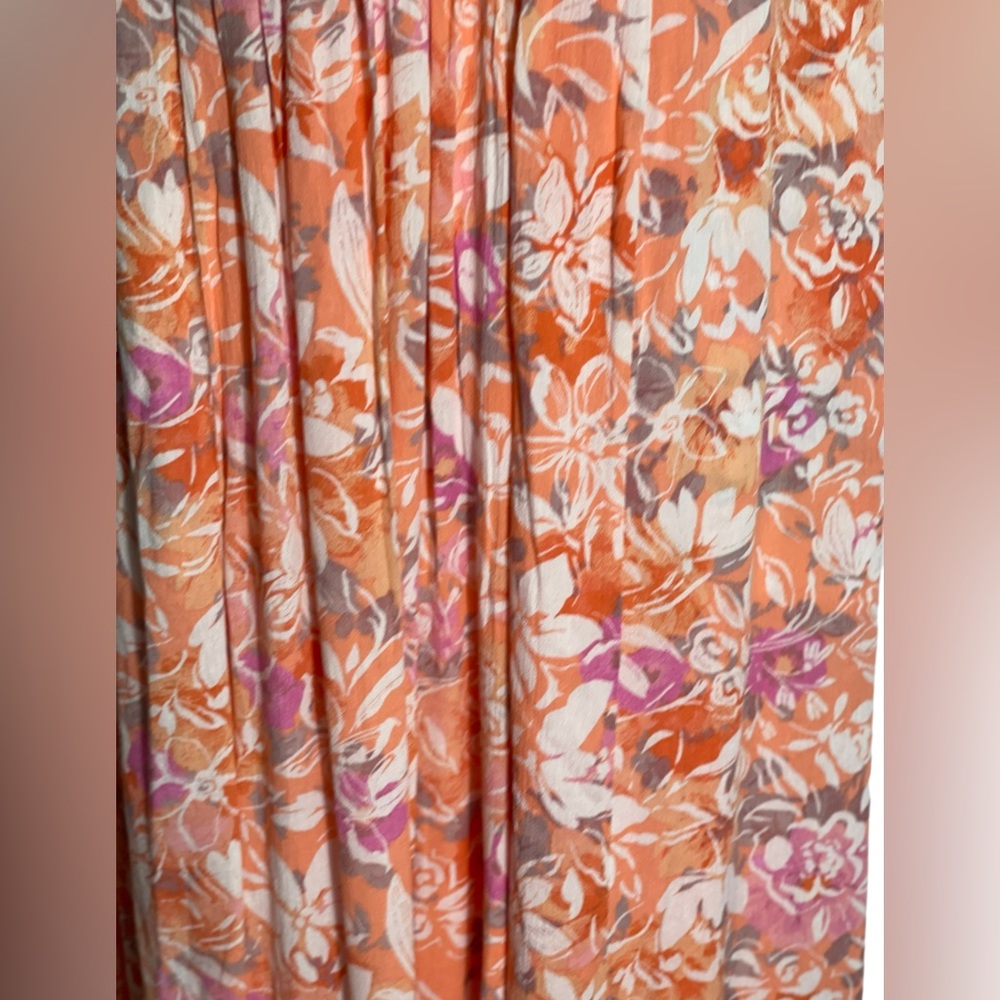 TORRID dress size 1x stunning orange and white floral rayon summer dress 🧡 - Picture 4 of 8